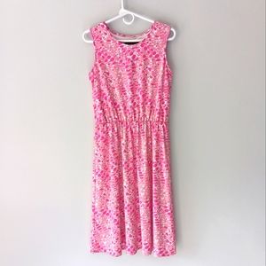 Salon Studio Sleeveless Relaxed Fit A-Line Dress, Pink & White Circles, Medium